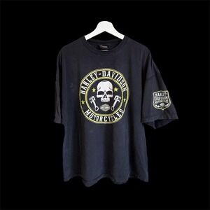 Harley Davidson Mens T Shirt Sz XL/XXL 2016 Michigan Distressed Skull Y2K Faded